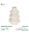 GloboStar® Artificial Garden THAILAND 21278 Διακοσμητικό Κεραμικό Βάζo Μπεζ Π14 x Μ14 x Υ21cm